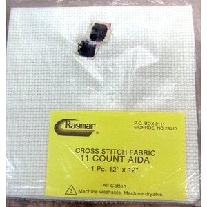 Raymar 11 Count Aida Cross Stitch Fabric 12" X 12" All Cotton Machine Washable &